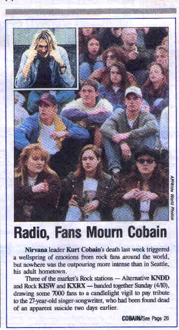 RnR article:  Cobain's death and the memorial